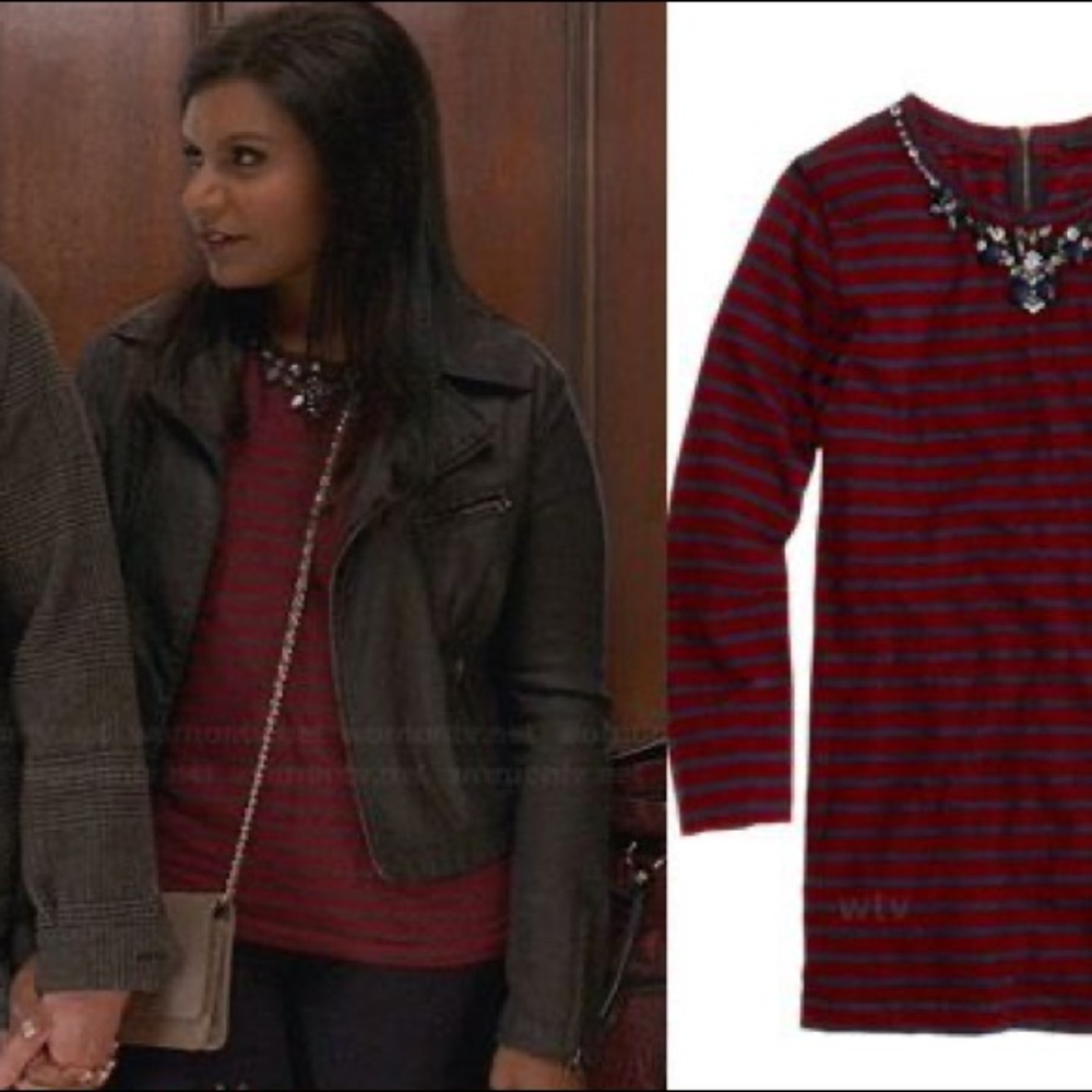 J. Crew Red and Black Striped Long Sleeve Tee